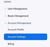 Zoom Account Settings for blog about how to go live on facebook using zoom