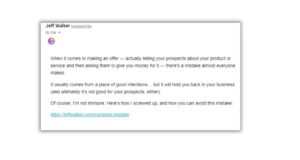 Example of click through in email