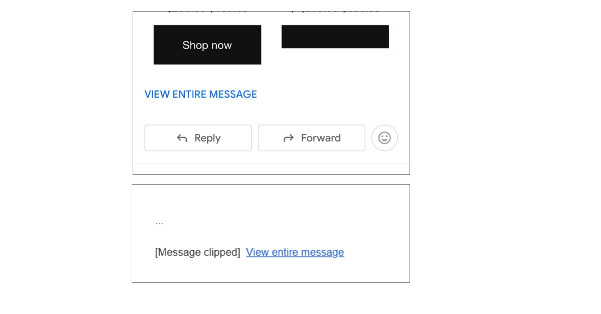 Examples of Gmail message seen on clipped emails